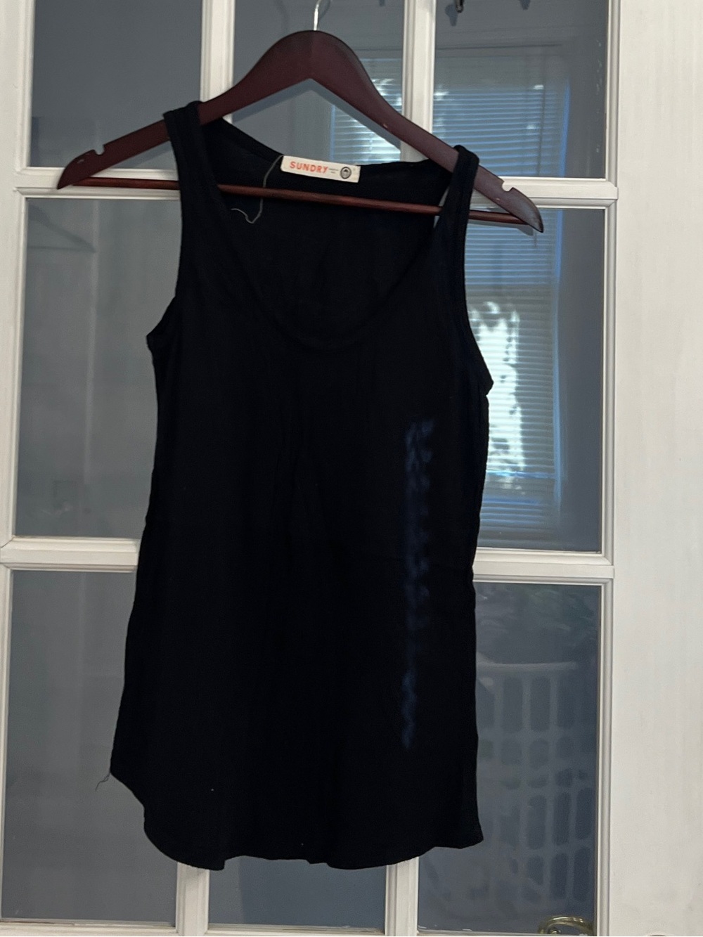 SUNDRY Women's Black Cotton Modal Blend Flowy Tank Top Size S